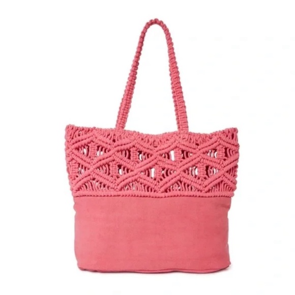 Women's Macrame Tote Bag Orchid - Picture 1 of 4